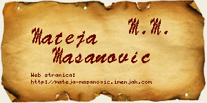 Mateja Mašanović vizit kartica